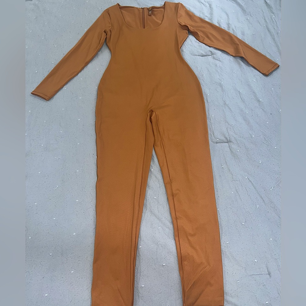 SKIMS Tan Scoop Neck Jumpsuit